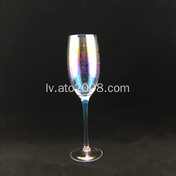 Plēves krāsainas burbuļa šampanieša flautas glāze